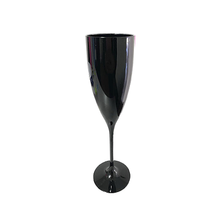 Taça De Champagne 160ML Liso Preta Acrílico