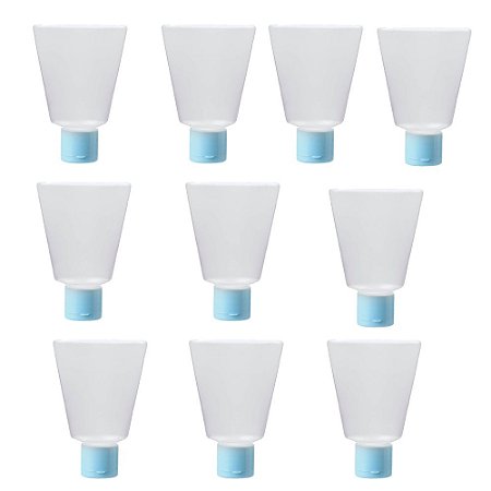 Bisnaga Transparente Tampa Azul Bebê Pet Frasco 40Ml 10un
