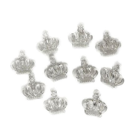 Coroa Pingente Enfeite De Plástico Transparente 10unid