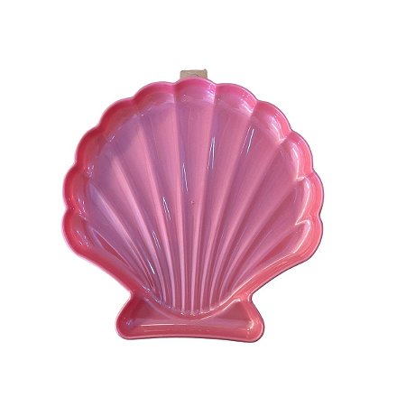 Bandeja Plástica Concha Rosa Decorativa Marinha Mesa Festa