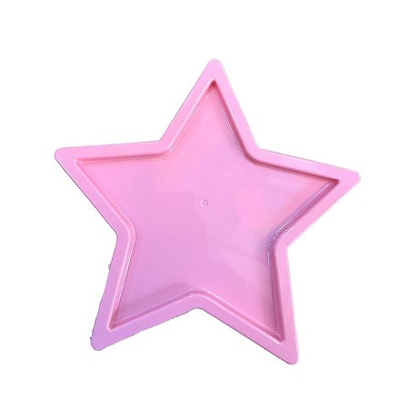 Bandeja Plástica Estrela Rosa Decorativa Marinha Mesa Festa