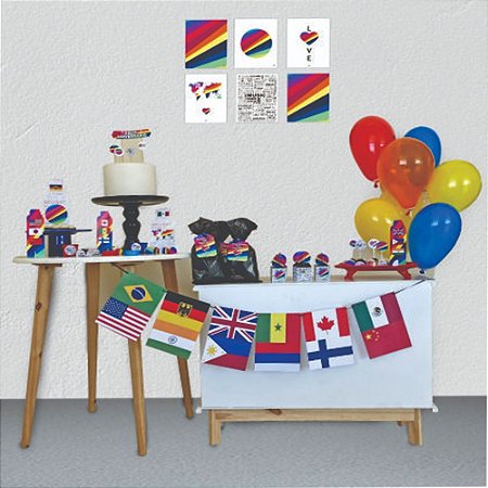 Kit Aniversário Festa NOW GROUP 90 Pçs Decoração Junco