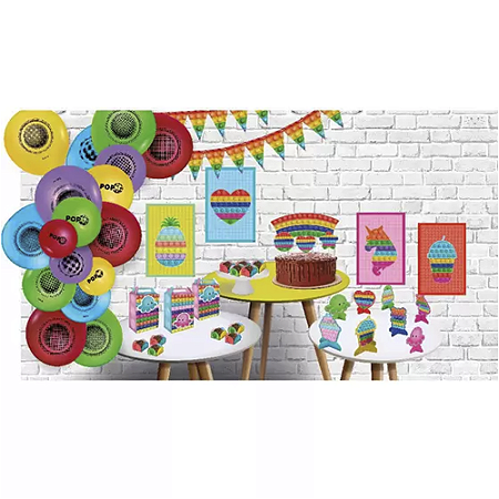 Kit Aniversário Festa POP IT! 90 Pçs Decoração FestColor