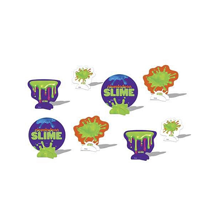 Kit Decoração De Mesa Aniversário Slime 8pçs Papel