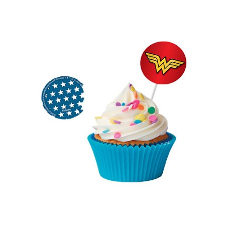 Bandeirinha Plaquinha Super Mulher Docinhos Decoração 8un