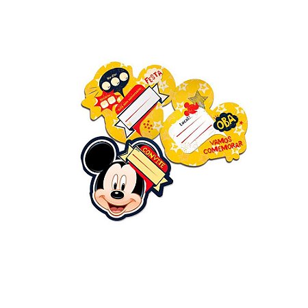 Convite Aniversário Mouse 8un Festa Convidados