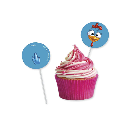 Bandeirinha Plaquinha Galinha Azul Doces Decorar 8un Festas