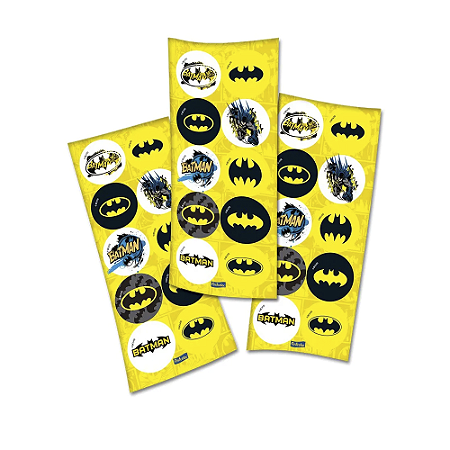 Adesivo Temático Decorativo Herói Morcego Redondo 30uni