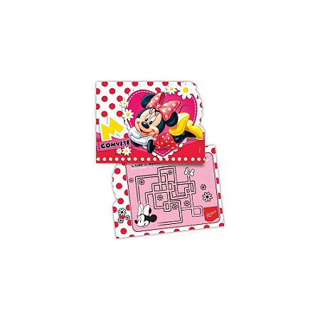Convite Aniversário Mouse Menina  8un Convidados Festa