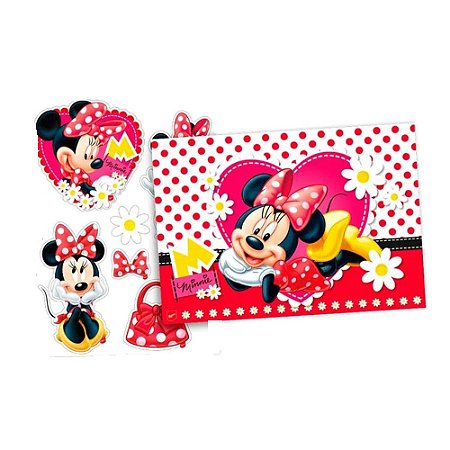 Painel Decorativo Temático Mouse Menina  64x45 + 07 Enfeites