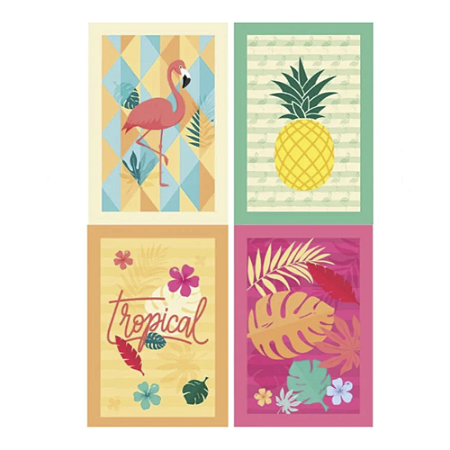 Painel Decorativo Tropical Flamingo 64x44 04 Painéis