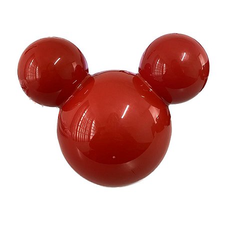 Cabeça Mouse Vermelho Decoração Mesas Plástico 18CM Festas