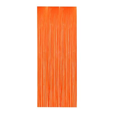 Cortina Metalizada Decorativa Enfeite Franja Laranja L1MxA2M