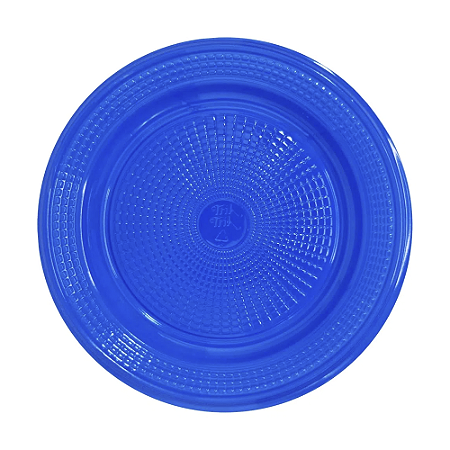 Prato de Bolo Descartável Plástico Azul 10uni Triktrik