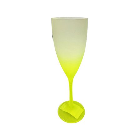 Taça De Champagne Degradê Amarelo Acrílico Decoração