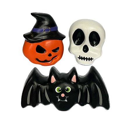 Trio Halloween Cerâmica Decorativo Para Festa De Halloween