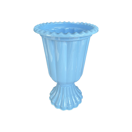 Vaso Grego Azul Bebê Pequeno Plástico Decorativo 20cm