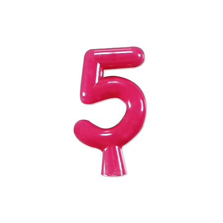 Vela Neon Pink Número 5 Junco Decoração Festa