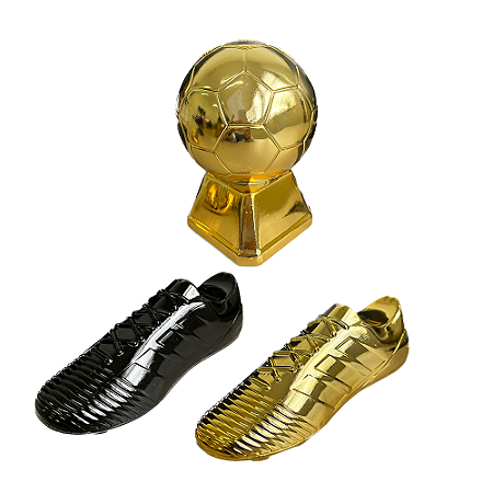 Kit Futebol Plástico Decorativo Chuteira E Troféu Para Festa