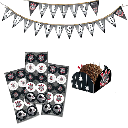Kit Aniversário Timão Futebol Decorar Para Festas Temáticas