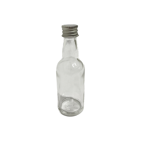 Garrafa De Vidro Com Tampa Prata Decoração Lembrancinha 50ml