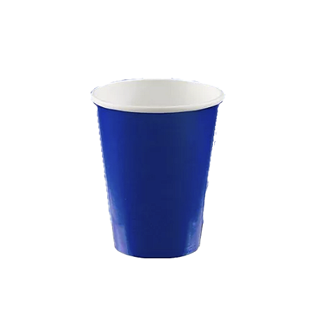Copo De Papel Azul Royal Reutilizável Festas 240ml 8unidades