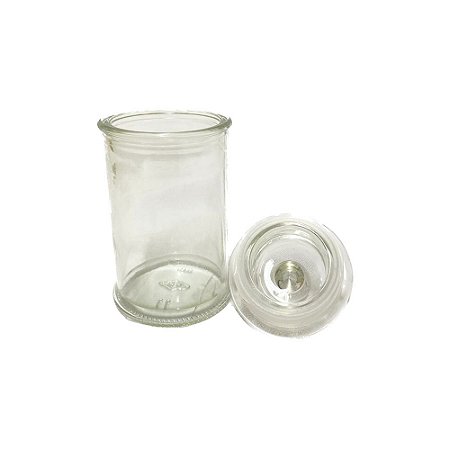 Pote De Vidro Alongado Com Tampa Hermética 9cm Decoração