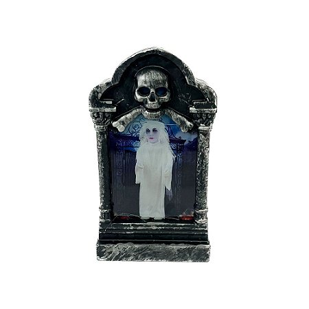 Mini Luminária Lápide Fantasma Decorativa Festa De Halloween