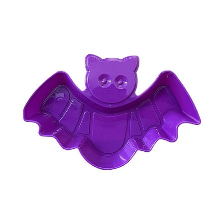 Bandeja Plástica Morcego Halloween Roxo Decorativa Festa
