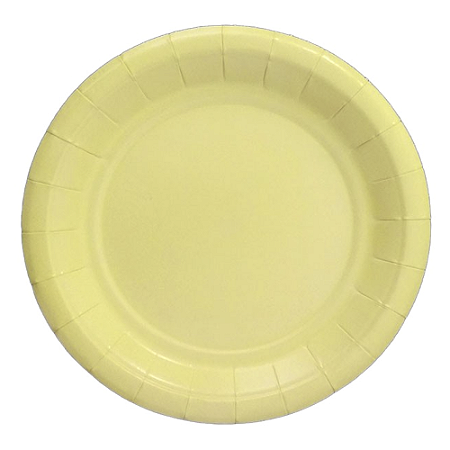 Prato De Papel Liso Amarelo Candy 18Cm 08un Decoração Festas