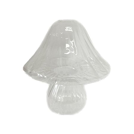Cogumelo De Vidro Grande Decorativo Para Festa E Lar