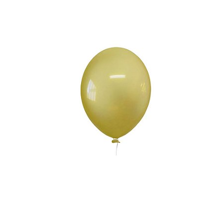Balão Happy Day 5" Cristal Amarelo Citrino Bexiga 50unid