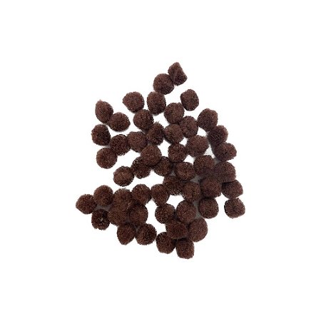 Mini Pompons Marrom de Pelúcia Enfeite Decorativo 1,5CM 7G