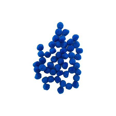 Mini Pompons Azul Escuro de Pelúcia Enfeite Decorativo 1,5CM 7G