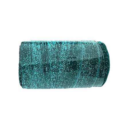 Fita De Veludo Lurex Tiffany Brilhante 9M Decorativa Festas