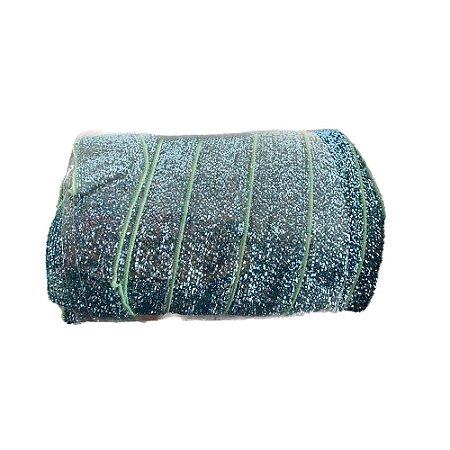 Fita De Veludo Lurex Verde Brilhante 9M Decorativa Festas
