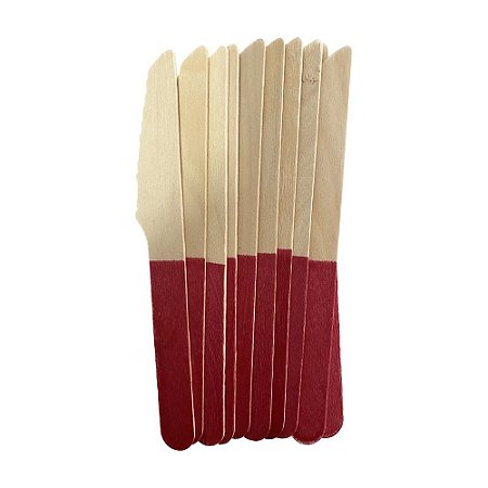 Faca De Madeira Vermelho 14CM Decorativa Festas 10un