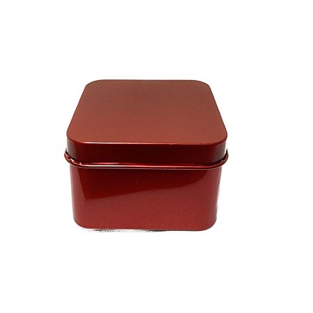 Lata Metal Pequena Quadrada Vermelho 10 Un Lembrancinha