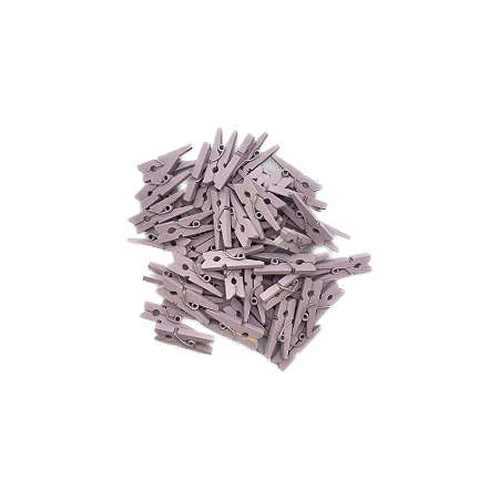 50 Micro Pregadores Lilás 2,5CM Madeira Enfeite Decorativo