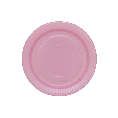 Prato Descartável Plástico Rosa Festa Sobremesa 10uni
