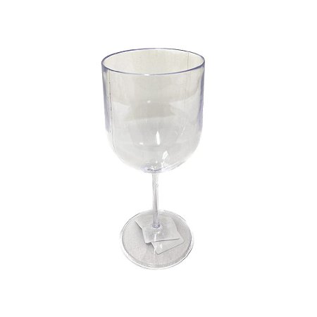 Taça de Vinho Plástico Transparente Decoração Elegância 340ML