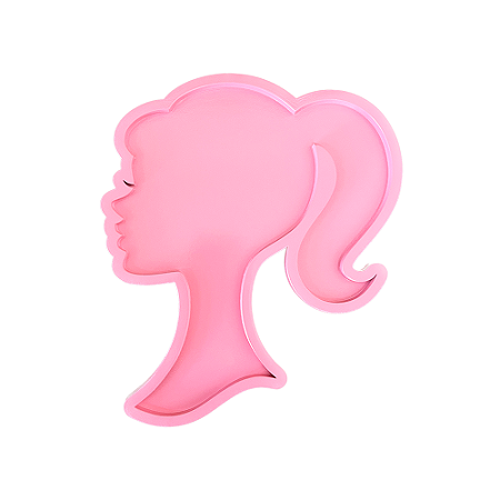 Bandeja Cabeça Da Boneca Rosa Decorativa Para Mesa De Festa