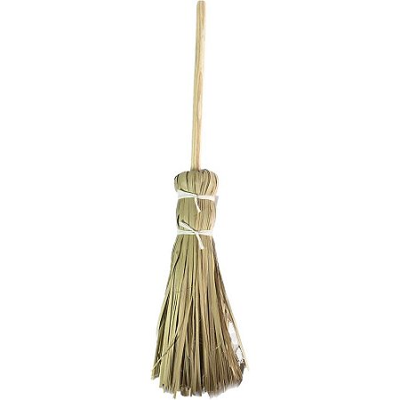 Vassoura De Palha Cabo Madeira Decoração 80CM
