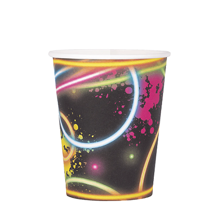 Copo De Papel Riscos Coloridos Neon Festa 270ml 10 un