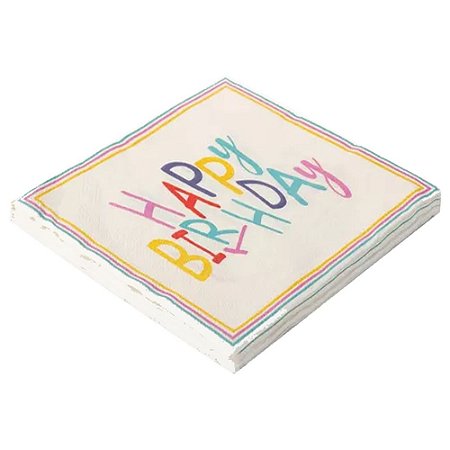 Guardanapo Happy Birthday Colorido Candy Festa 20 fls 33x33