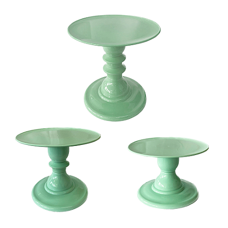 Kit Pratos Mosaico Só Boleiras Alto Médio Baixo Verde Candy
