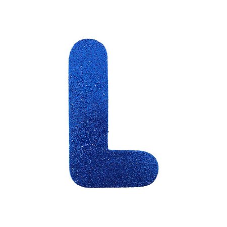 Letra L Maiúscula Azul Glitter Brilho EVA Decoração 2x12,5CM