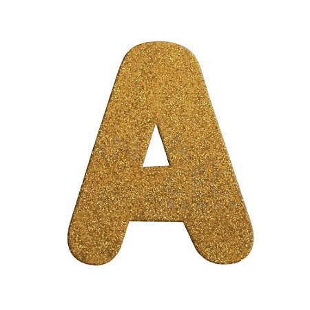 Letra A Maiúscula Dourado Glitter Brilho EVA Decoração 2x12,5CM
