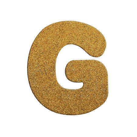 Letra G Maiúscula Dourado Glitter Brilho EVA Decoração 2x12,5CM