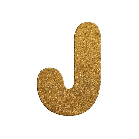 Letra J Maiúscula Dourado Glitter Brilho EVA Decoração 2x12,5CM